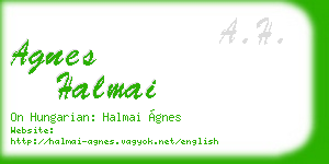 agnes halmai business card